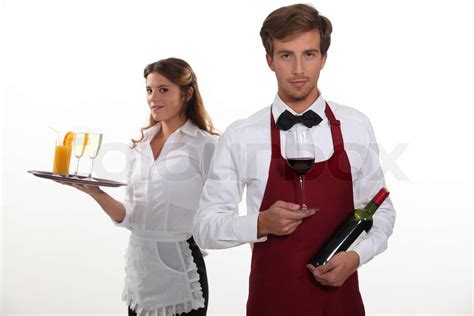 Professional Waiter And Waitress Stock Image Colourbox