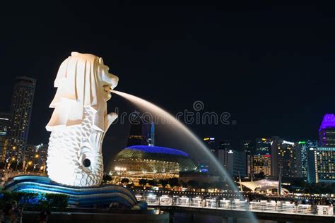 Merlion Light Show At Marina Bay In Singapore Editorial Image Image