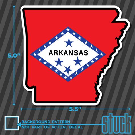 Arkansas Flag Map Shape 55x50 Printed Vinyl Decal Sticker Ar