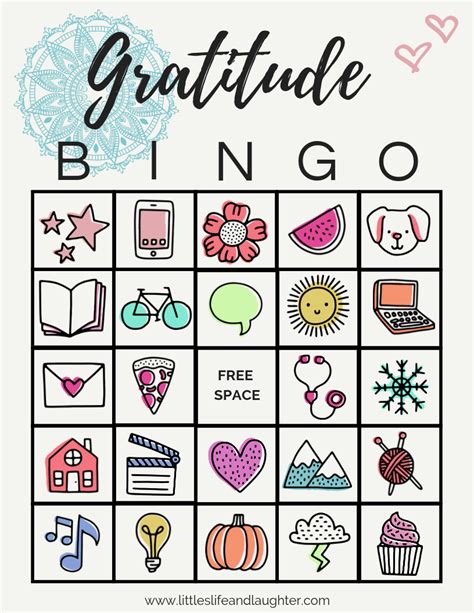 Gratitude Bingo Free Printable
