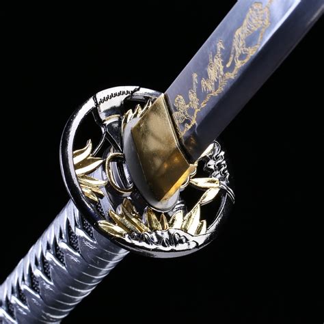 Samurai Swords Handmade Carbon Steel Laser Engraving Blade