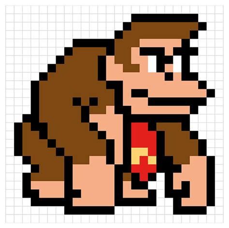 How To Draw Donkey Kong Pixel Art Really Easy Drawing Tutorial