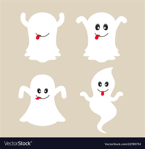 Cute Ghost Cartoon Collection Royalty Free Vector Image