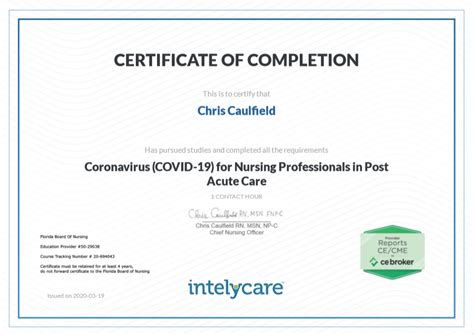 Covid 19 Nurse Training Certification Course Intelycare