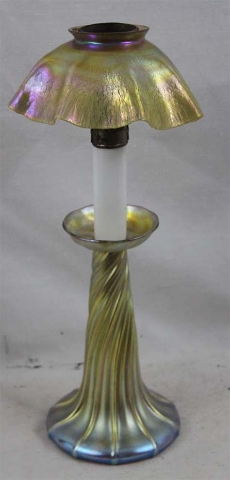Louis Confort Tiffany Favrile Candle Stick Lamp Candlestick Lamps