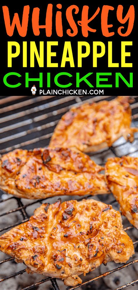 .chicken recipes on yummly | thai pineapple chicken skewers, pineapple chicken with grilled zucchini, spicy pineapple chicken. Whiskey Pineapple Chicken - delicious!!! Chicken marinated ...
