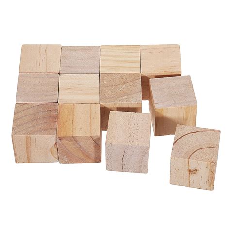3cm 4cm Pine Wood Square Block Natural Soild Wooden Cube Crafts Diy