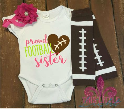 Baby Girl Outfit Football Game Shirt Proud Football Sister Little