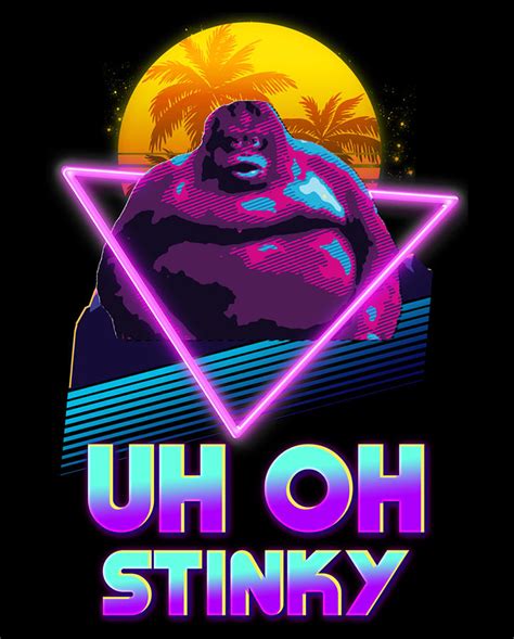 Uh Oh Stinky Poop Le Monke 80s Vaporwave Outrun Style Photograph By