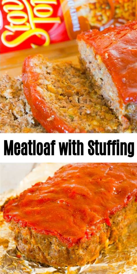 Remove from heat, and season with salt and pepper. Meatloaf with Stuffing is a tasty 2 pound ground beef ...