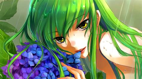 Anime Girl With Green Hair And Green Eyes