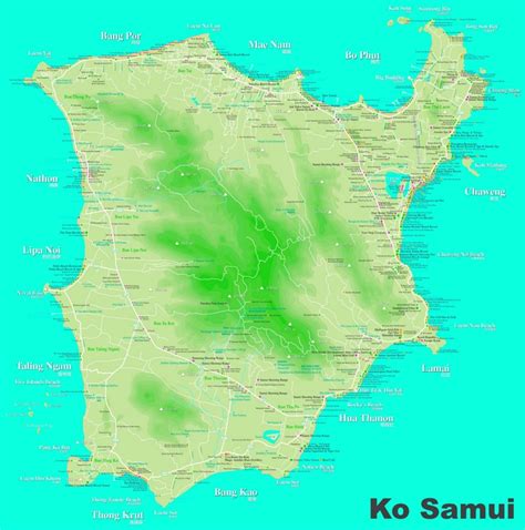 Large Detailed Tourist Map Of Koh Samui