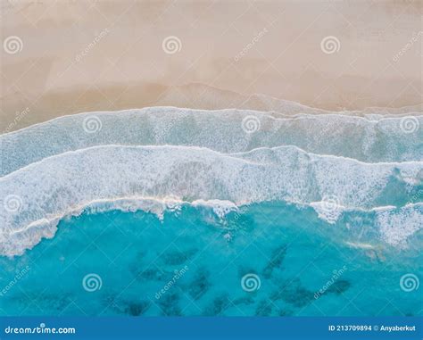 Aerial View Of Sand Beach Ocean Texture Background Stock Photo Image