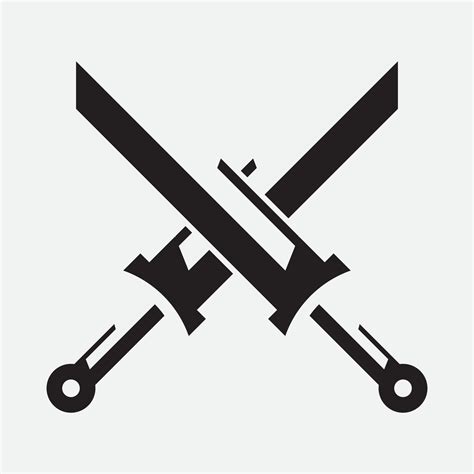 Crossed Swords Vector Icon Illustration 2628326 Vector Art At Vecteezy