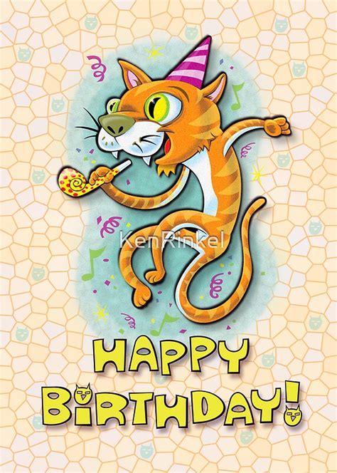 Party Animal Happy Birthday Greeting Cards By Kenrinkel Redbubble