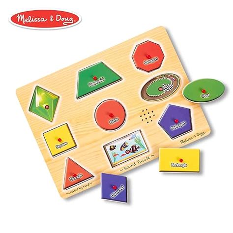 Melissa And Doug Shapes Sound Puzzle Wooden Peg Puzzle With Sound