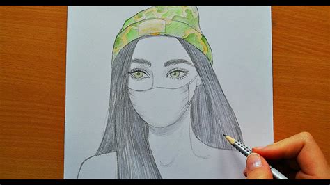 How To Draw A Girl Wearing Mask