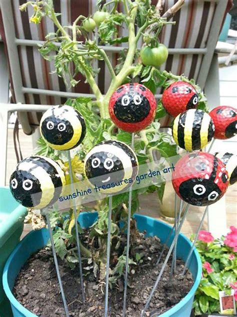 Gallery wrap canvas, framed fine art prints, framed canvas art Cute and Easy Golf Ball Ladybugs to Rock Your Garden ...