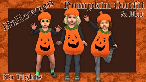 Toddlers Pumpkin Outfit And Hat Sims 4 Children Sims 4 Toddler Sims