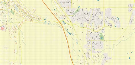 Colorado Springs Colorado Us Map Vector Extra High Detailed Street Map