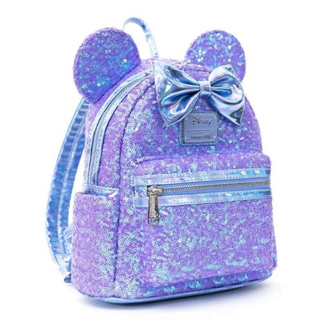 Loungefly Disney Minnie Mouse Purple Sequin Us Exclusive Mini Backpack