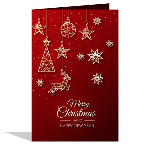 red and golden paper merry christmas happy new year greeting card size 22x30 cm l x b at rs