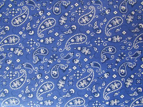 Bandana Fabric Royal Blue Paisley Bandana Fabric 100 Etsy