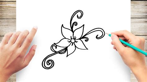 How To Draw A Pretty Flower Step By Step Youtube