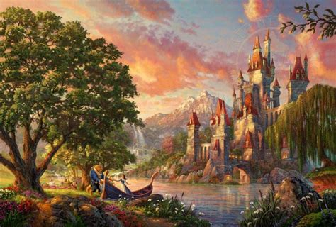 Beauty And The Beast Ll Thomas Kinkade Disney Paintings Thomas Kinkade