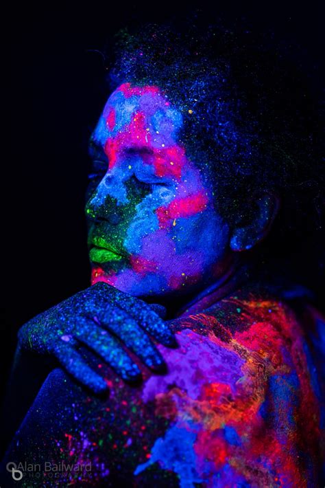 Black Light And Uv Paint Body Painting Photoshoot Bailward