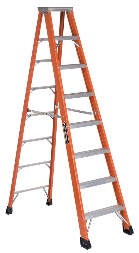 Louisville Ladder 8 Fiberglass Step Ladder 12 Reach 375 Lbs Load