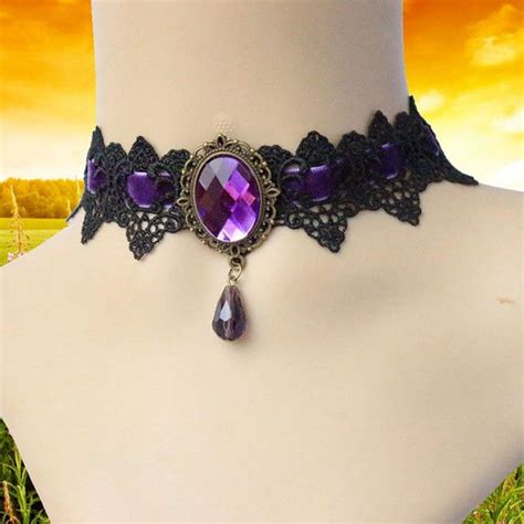 pin by luna luna on my polyvore finds gothic jewelry purple jewelry necklace goth choker