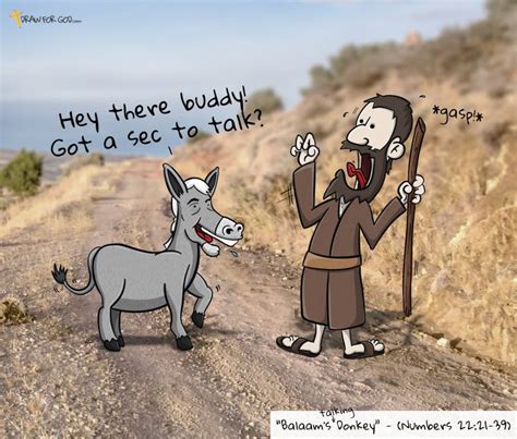 Balaam S Talking Donkey Christian Cartoon Donkey