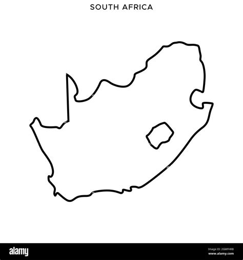 Line Map Of South Africa Vector Stock Illustration Design Template