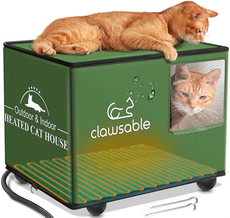 Heated Cat House For Outdoor Cats In Winter Extremely Waterproof