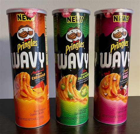 Pringles Wavy Applewood Smoked Cheddar Fire Roasted Jalapeno Sweet