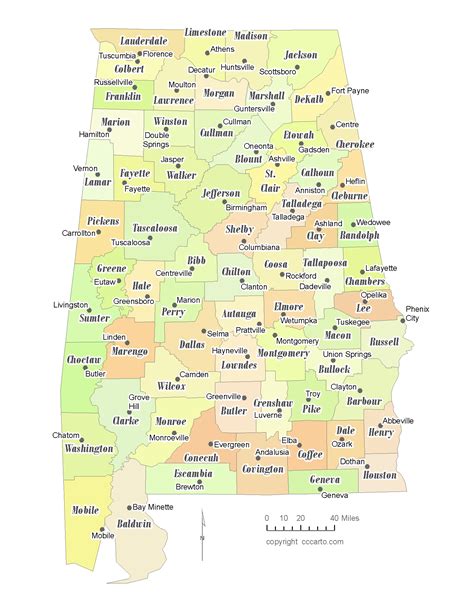 State Of Alabama County Map