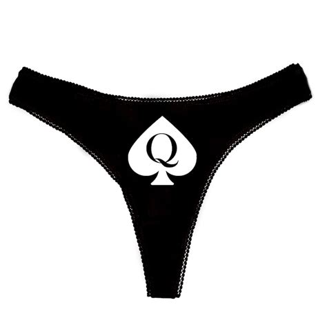Qos Queen Of Spades Panties Thong Knickers Big Black Cock Etsy Uk