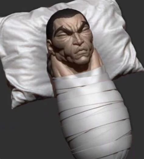 D Render Retsu Kaioh S Head Lying In A Hospital Bed Know Your Meme