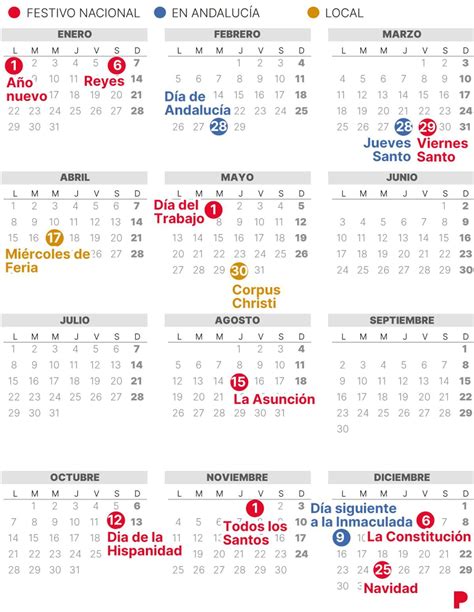 Calendario Laboral De Sevilla De Con Festivos