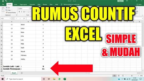 A Computer Screen With The Words Rummus Count Excel And Simple Mudah