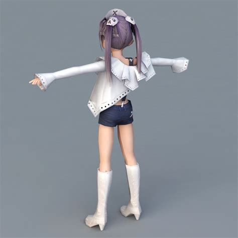 cute anime girl nurse 3d model 3ds max files free download modeling 39791 on cadnav