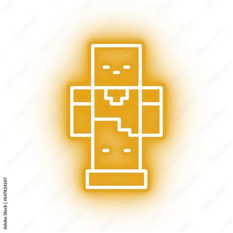 Neon Yellow Creeper Icon Minecraft Icon On Transparent Background