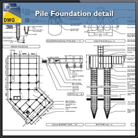 Pile Foundation Details Cad Design Free Cad Blocksdrawingsdetails