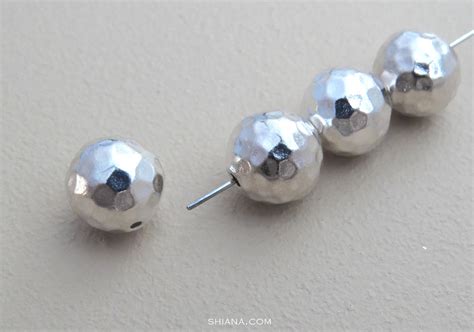 Fine Silver 12mm Hollow Hammered Bead