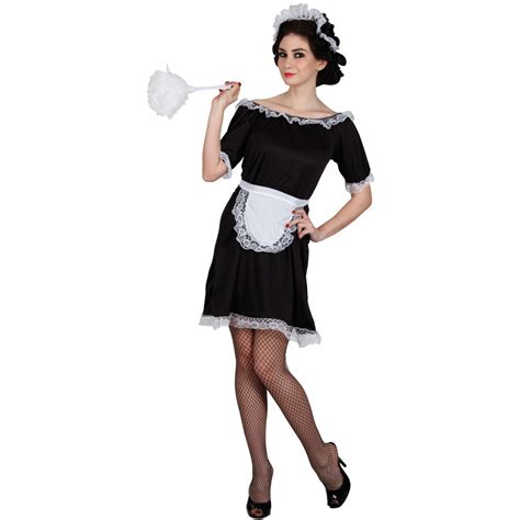 Classic French Maid Costume Feather Duster Around The