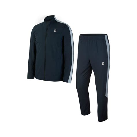 Nike Mens Nikecourt Woven Warm Up Tennis Tracksuit Obsidian Pure