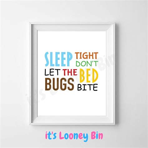 Nursery Wall Art Sleep Tight Dont Let The Bed Bugs Bite Etsy