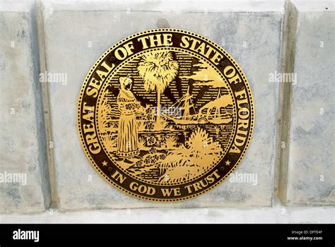 Great Seal Of The State Of Florida Usa Stock Photo Alamy