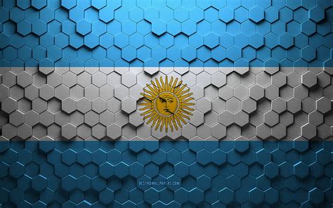 Bandera De Argentina Arte De Panal Bandera De Hexágonos De Argentina Argentina Fondo De